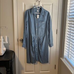 NWT GAP Light Blue Denim Shirt Dress Size XL